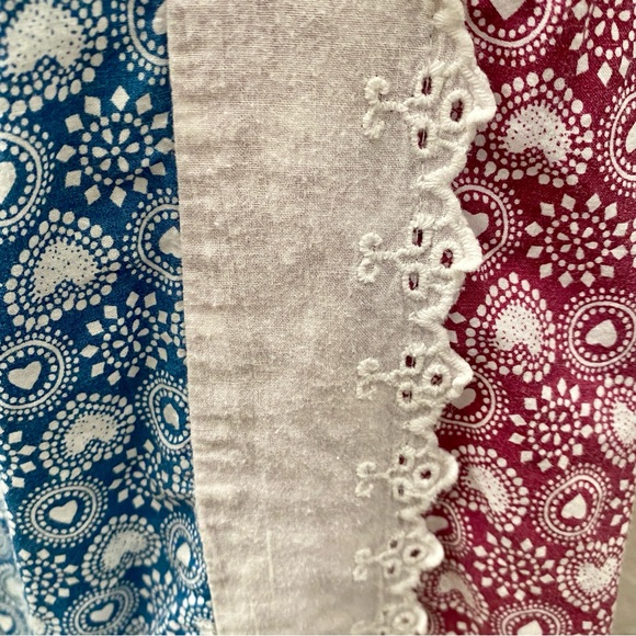 Girls Long Sleeve Paisley Heart and Eyelet Lace Dress - Size Lg 6yrs - Picture 3 of 6